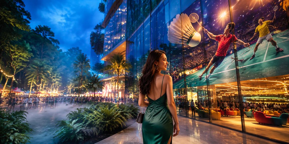 Entertainment casino atmosphere in Johor Bahru with table game displays